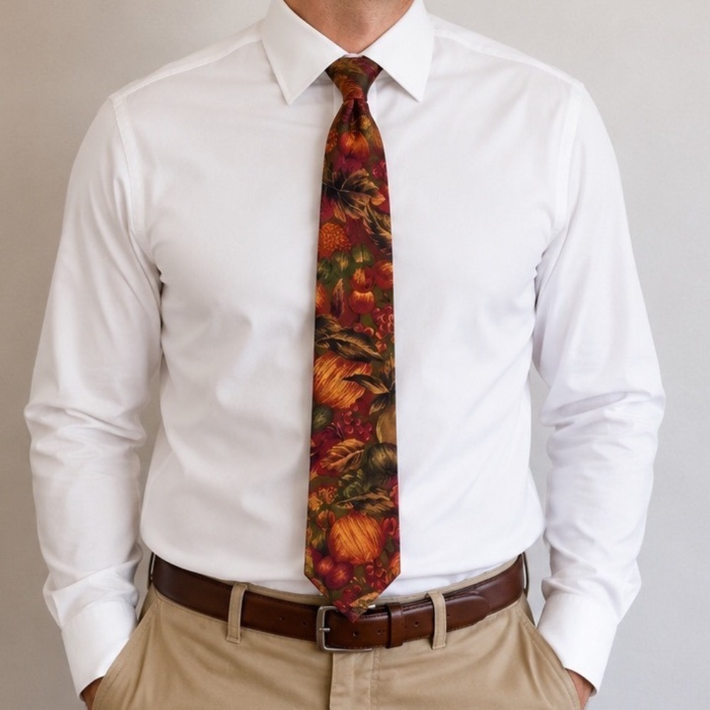 J.T. Beckett Italian Silk Vintage-Inspired Bold Fruit Pattern Tie